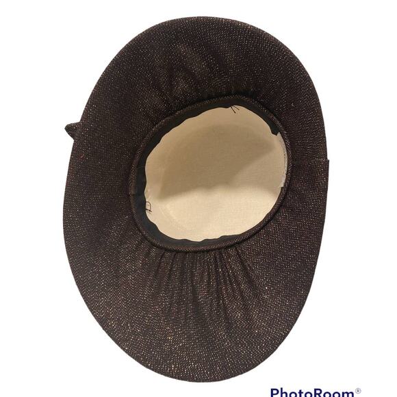 VTG Brown CARISSIMO Derby Church Sunday Cocktail Party Embellished Hat USA Made main image 6